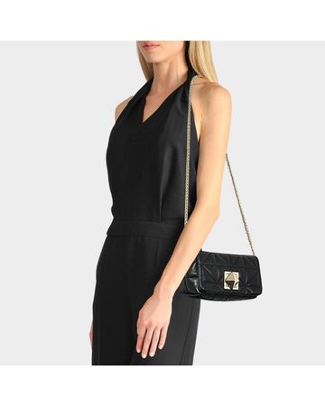 SONIA RYKIEL Le Copain Handtasche Schulter Schwarz Gold NEU