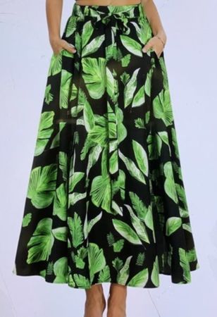 Gonna estiva lunga con stampa tropicale-tgS/M/L👌feste
