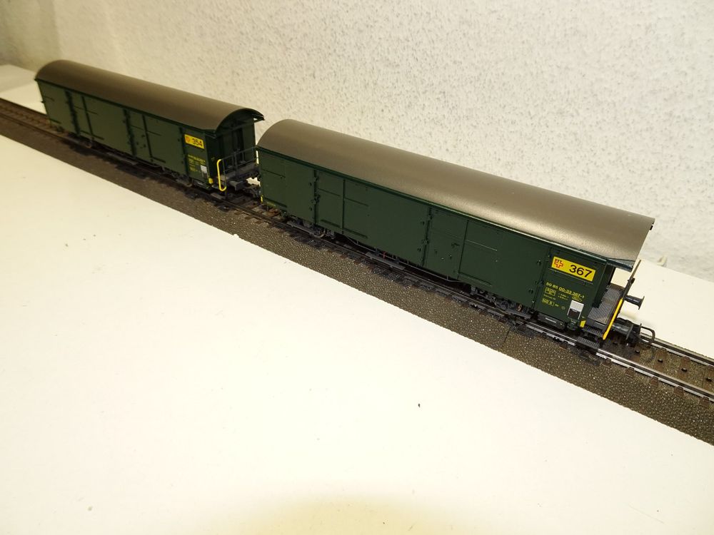 2 Roco Güterwagen Gepäckwagen PTT Post 354 367 HO 67182 (Neu (gemäss ...