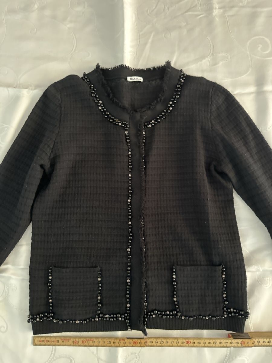 Marella Giacche: Marella Damen Strickjacke schwarz Grösse L mit Perlen – Nuovo (secondo la descrizione) da Niederglatt ZH venduto da Laurita1972