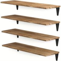 4x Holz-Regalbretter, Wandregal, Klassisch