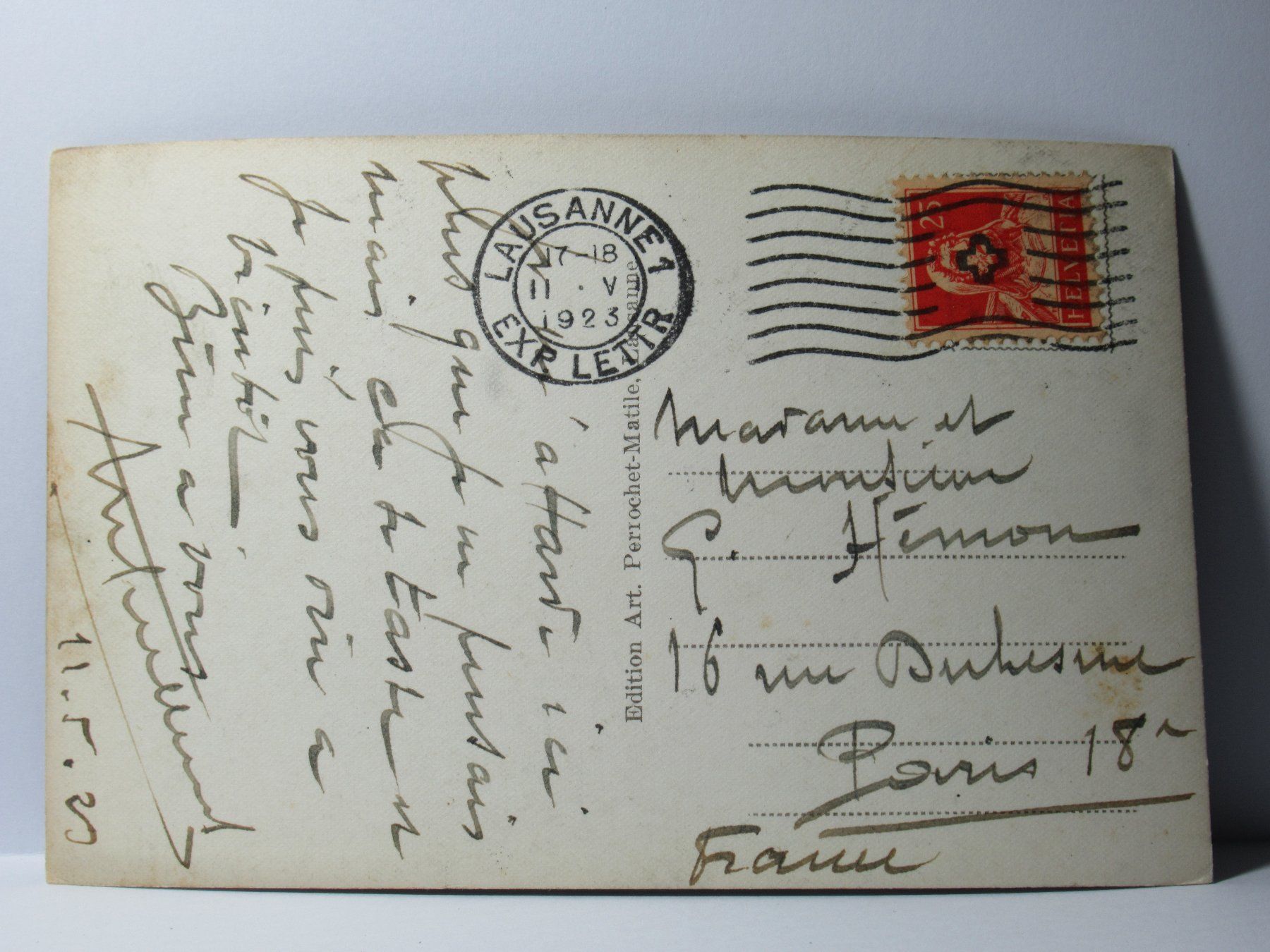 Cartoline postali: Coucher de soleil sur le Lac Lèman  1923 – Usato da Grenchen venduto da Bluemchen1900 1