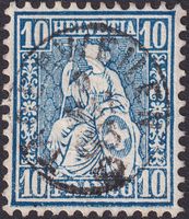 Sitzende: Nr.31 mit Fingerhut-Stempel TÄGERWEILEN, sauber.