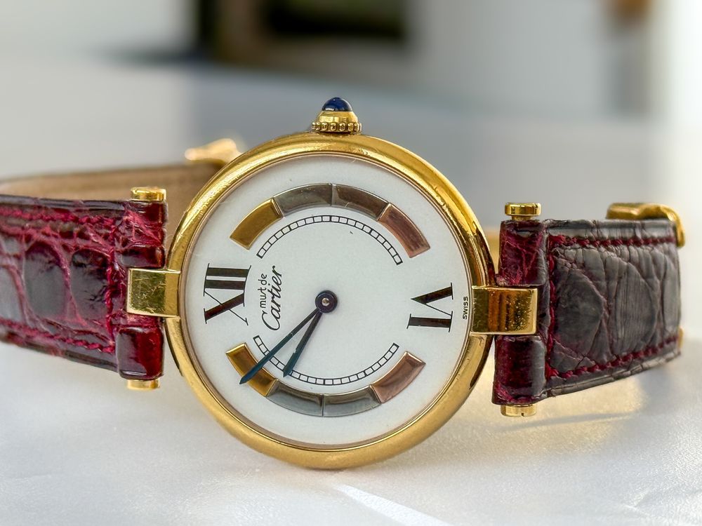 Must de Cartier 590003 Full Set Vendome Damenuhr AB CHF