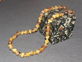 HALSKETTE TIGERAUGE KETTE 48 CM
