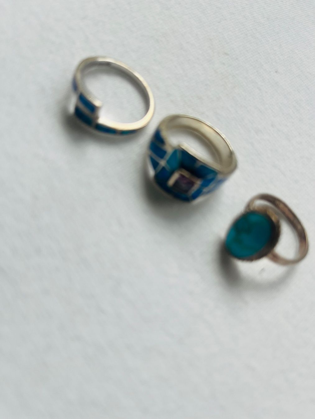 Anelli: Vintage echt silber Silber Ringe Türkis 3 Stück – Usato da Baden venduto da Sandra148 2