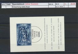 1945 "Spendeblock" (ohne Gummi), gestempelt
