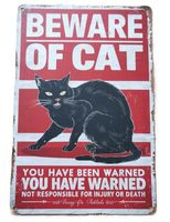 BEWARE OF CAT  - Blechschild  (neu/OVP)