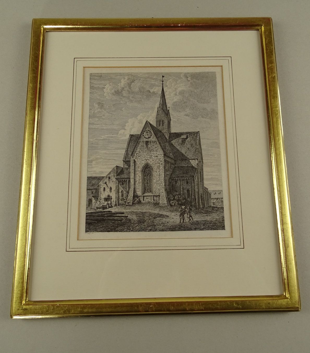 Incisioni: KAPPEL, KLOSTERKIRCHE, KUPFERSTICH 1830 – Usato da Grüningen venduto da Kartensammler