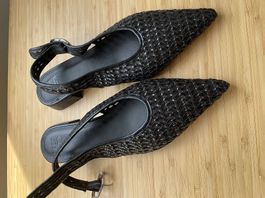 Sandale Slingback mit Netzmuster, Gr 39