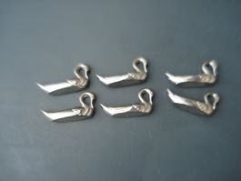 6 metallene Messerbänkli Schwan, je 43 Gramm