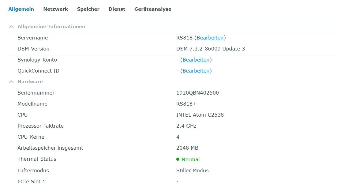 Synology Server: Synology RS818+ – Usato da Niederhasli venduto da brandman 4