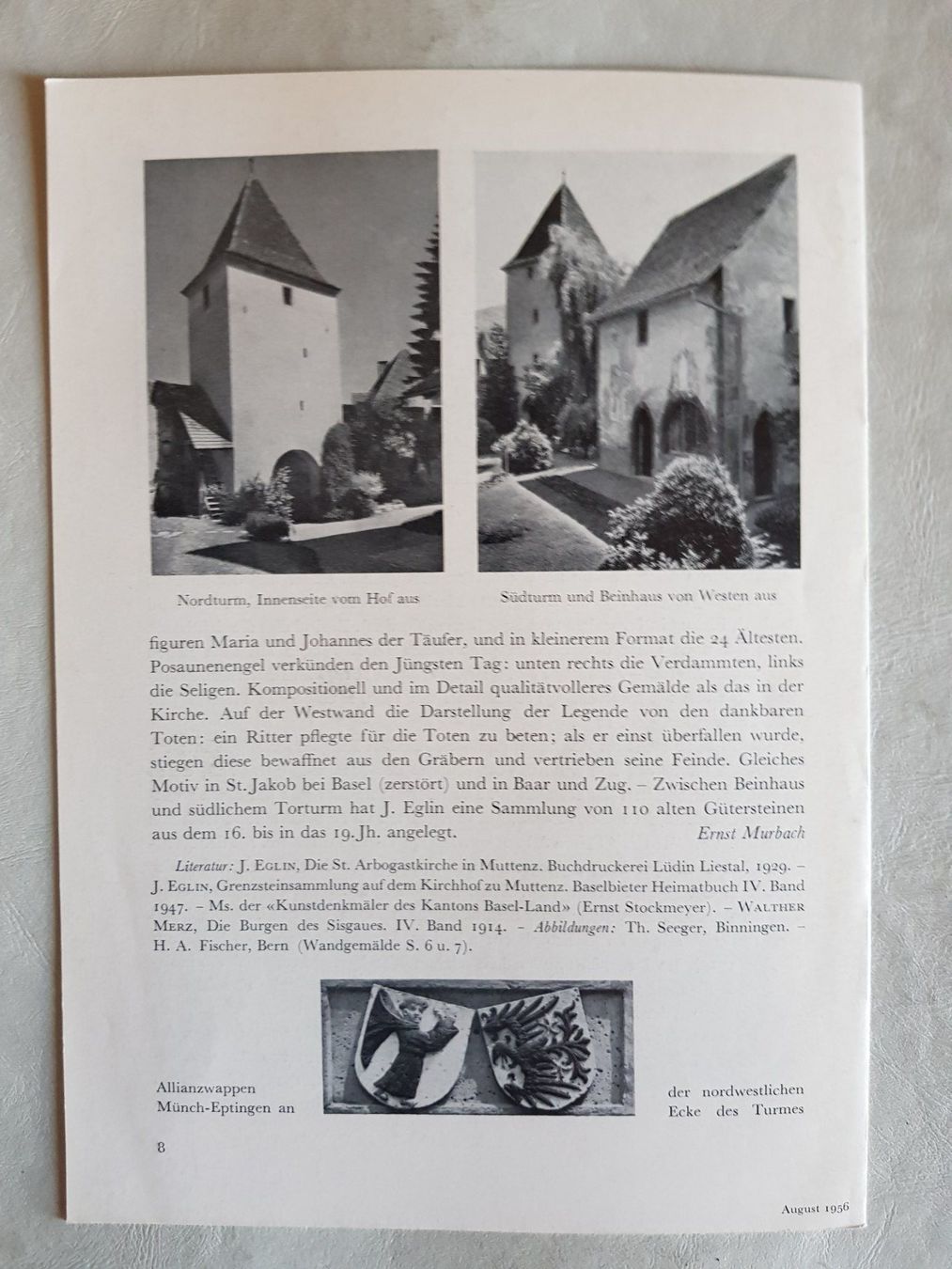Libri: Pfarr Kirche Muttenz - Schweizerische Kunstführer 1956 – Usato da Walterswil BE venduto da Lonitti 1