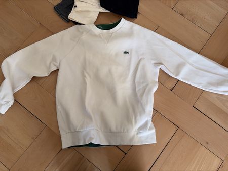 Lacoste sweatshirt white long sleeve round neck preowned