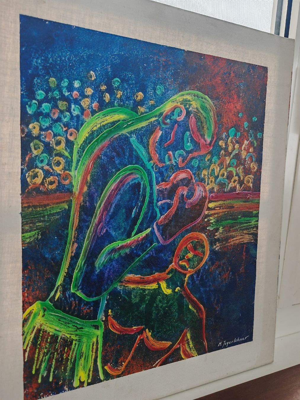 Tableaux: Superbe Peinture Expressionniste "Boxe" – M. Jegerlehner – D'occasion à Orbe par Grainderiz982