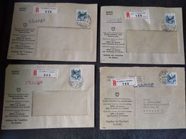 Amtsbriefe: 4 versch. Charge Stempel , frank. SBK Nr. 54,Dll