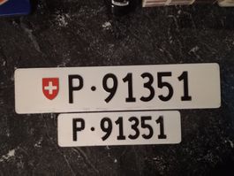 2x Nummernschild Post PTT 91351 ausrangiert