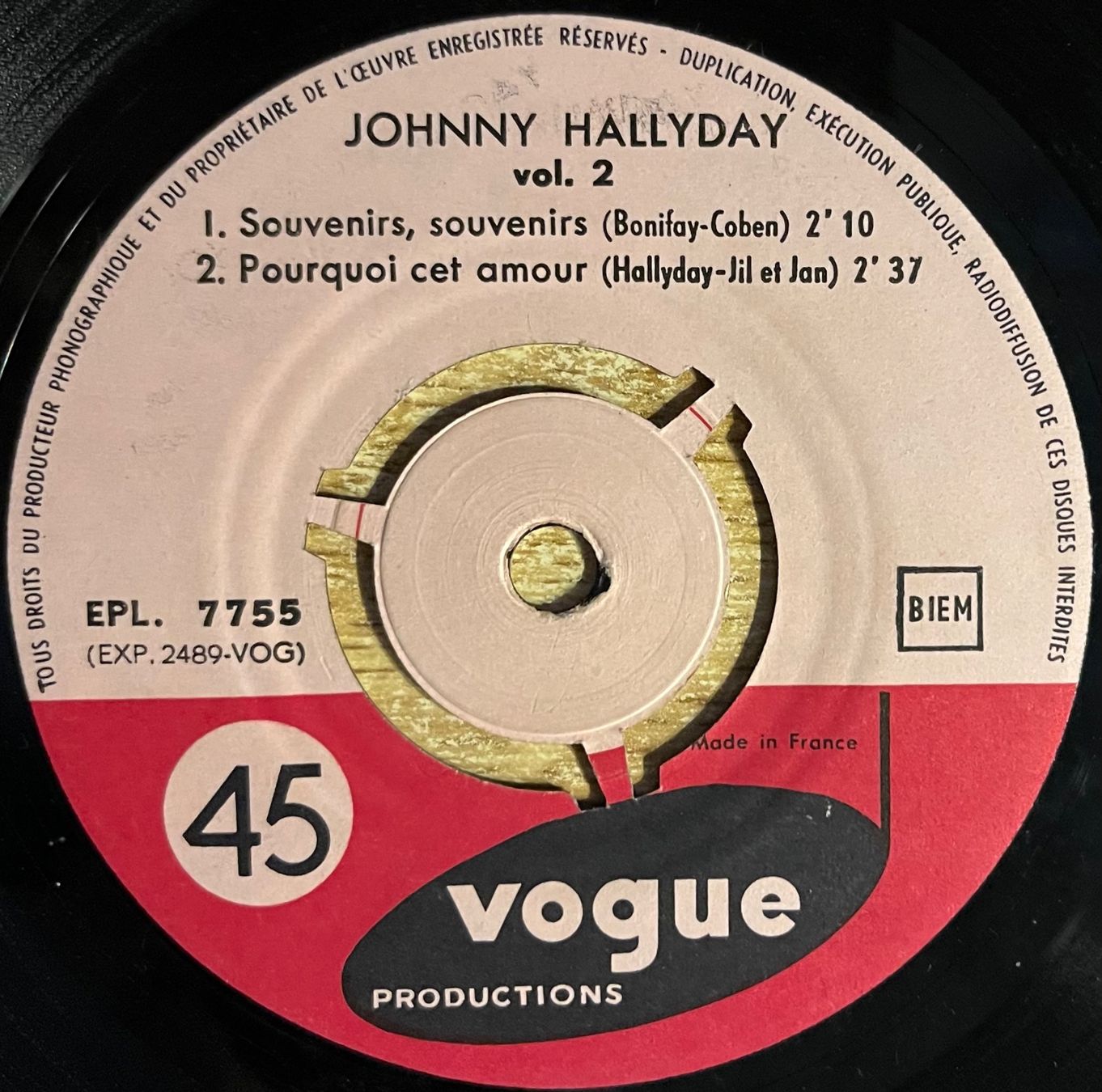 Schallplatten: JOHNNY HALLYDAY - SOUVENIRS, SOUVENIRS – Gebraucht aus Bussigny von vinyl-pas-cher 2