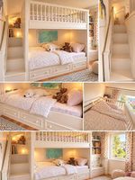 Pottery Barn Etagenbett mit Treppe, Schubladen & Matratzen
