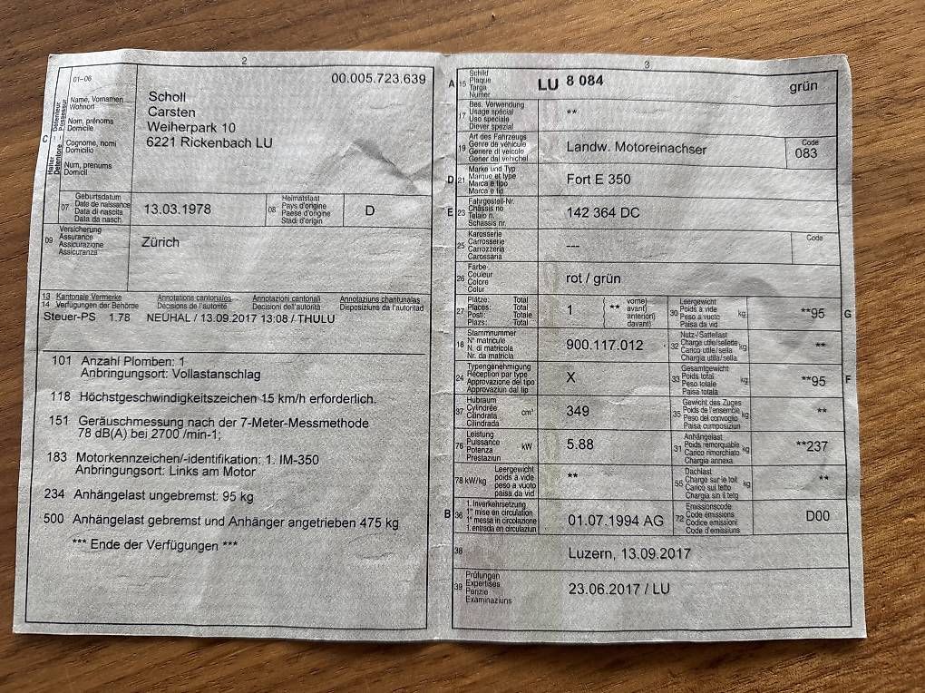 Rimorchi: Einachser Fort E350 mit Triebachsanhänger – Usato da Rickenbach LU venduto da Postpolo 4