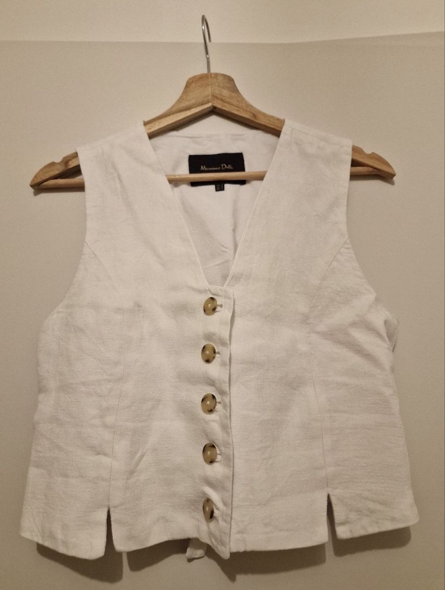 Massimo Dutti Gilets: Massimo Dutti Weste, weiss, 100% Leinen – D'occasion à Basel par ememilil
