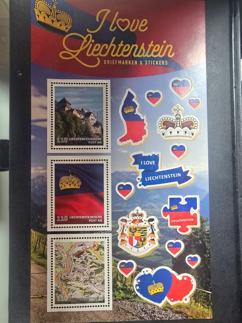 Tutti i francobolli: I love Liechtenstein postfrisch plus Sticker – Usato da triesenberg venduto da wisi369