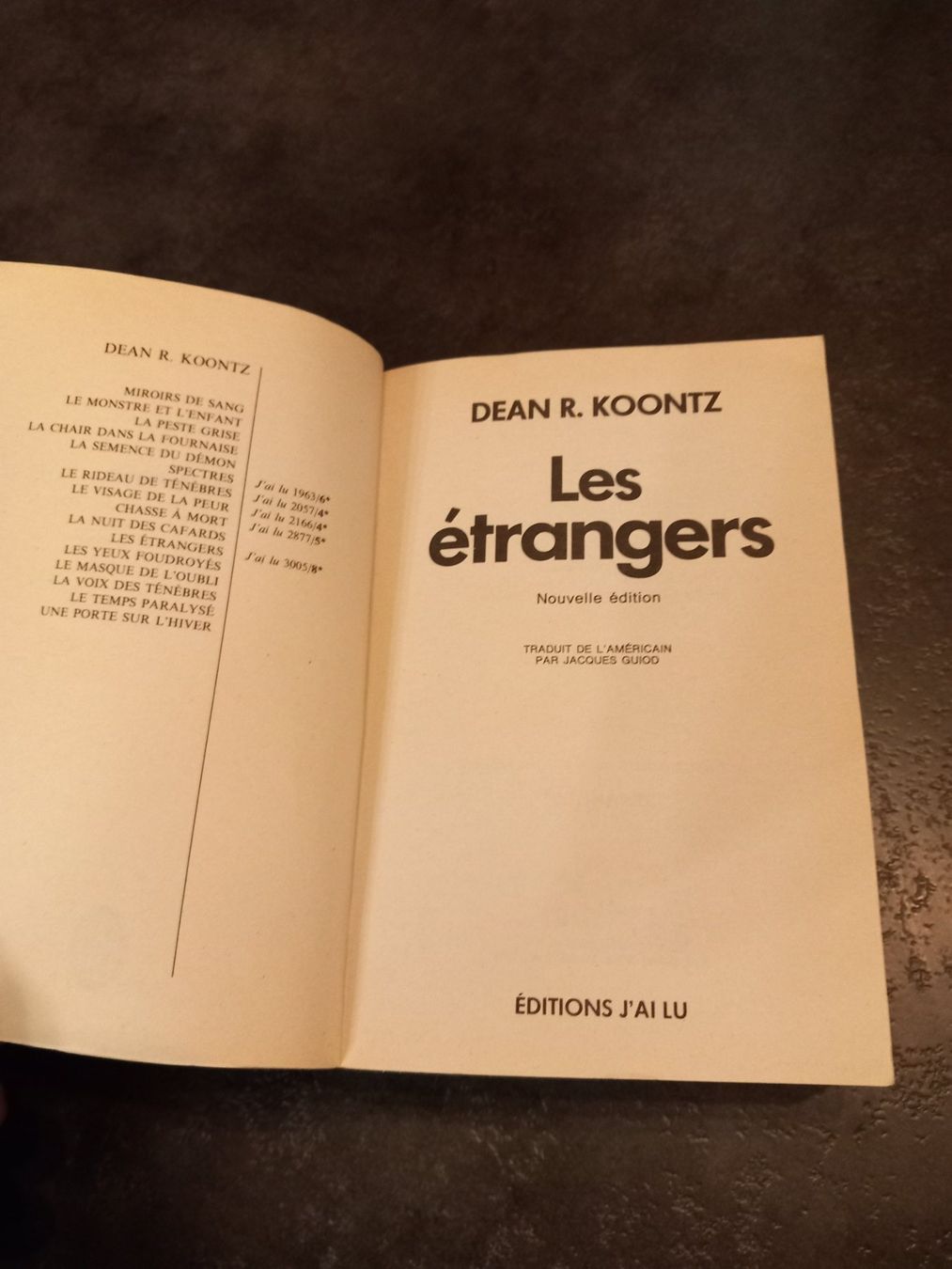 Libri: Les etrangers de dean r. koontz – Usato da Le locle venduto da juliensaran 1