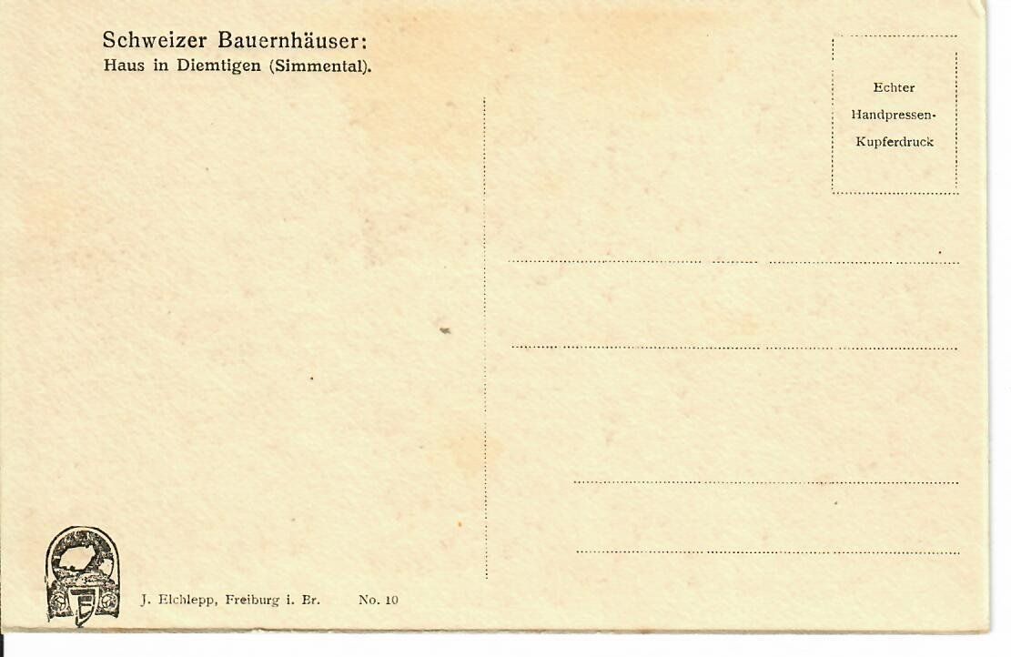 Cartoline postali: Haus in Diemtigen – Usato da Hochdorf venduto da Ziegel-16 1