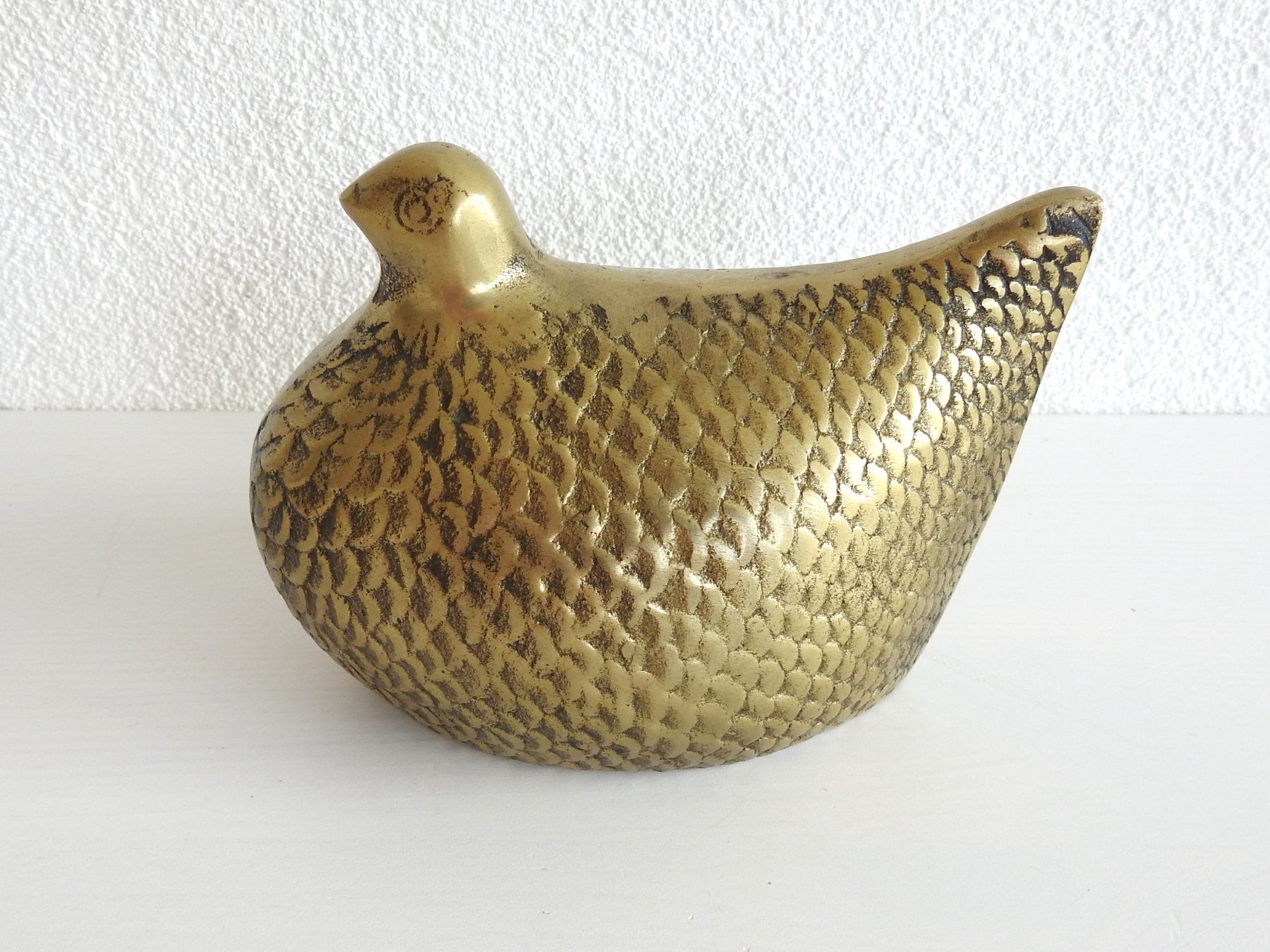 Statuette: Messingfigur sitzender Vogel, von Gallo – Usato da Büttenhardt venduto da LexyMara 1