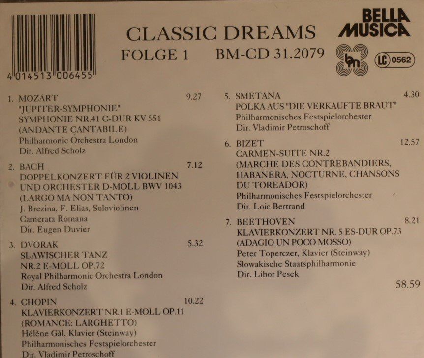 CD: Classics Dreams Vol. 1 – Usato da Luzern venduto da CONTENTI 2