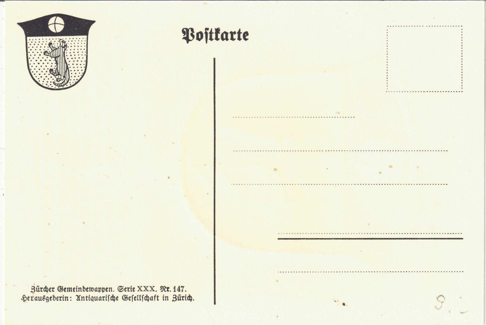 Cartes postales: Gossau ZH - Gemeindewappen – D'occasion à Ettingen par Kartenplanet 1