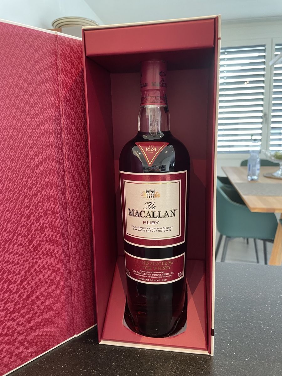 Macallan Bevande alcoliche: Macallan Ruby – Nuovo e nell'imballaggio originale da Therwil venduto da MRa77 1