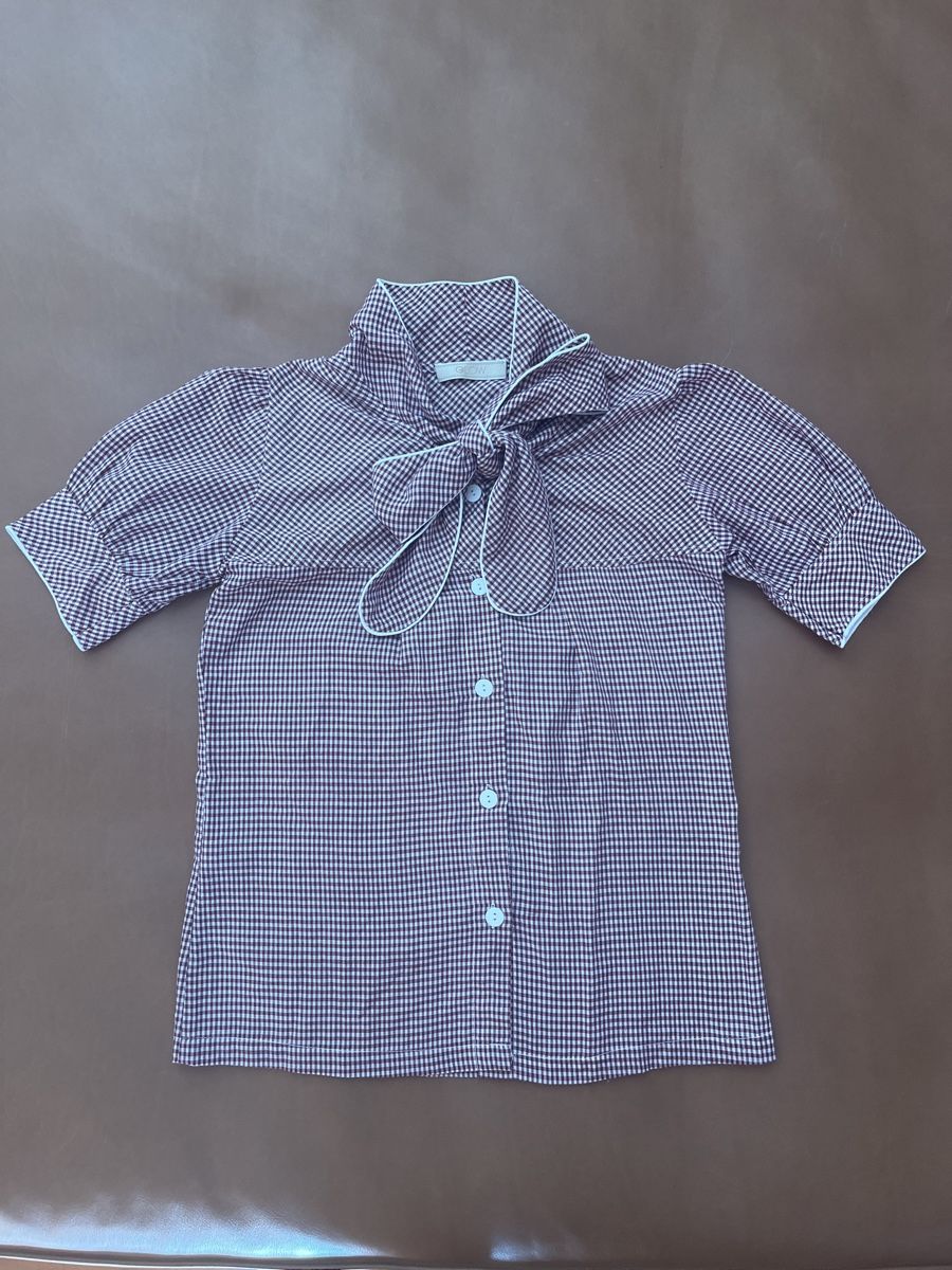 Blusen: Cute Gingham check Blouse with Tie bow Neckline - XS – Gebraucht aus Gandria von mar_5yvs