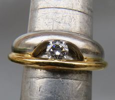 Ring 950 Platin/750 Gold mit Brillant 8,5 gr.