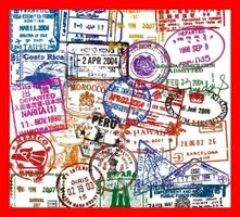 Poststempel Briefmarke Globus Aufkleber 50 tlg Stickerset
