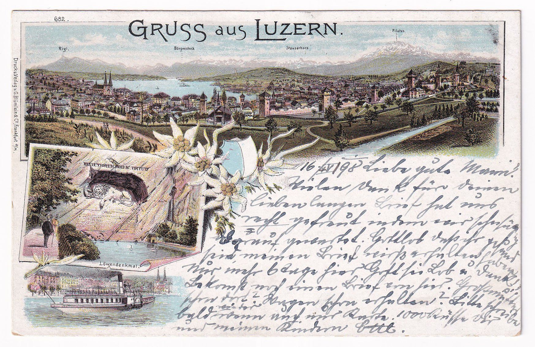 Cartoline postali: Gruss aus Luzern 1898 – Usato da Cormoret venduto da Pascalll2001