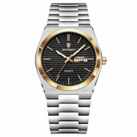 ⌚ Herrenuhr Businessuhr Schwarz Silber Gold Quarz NEU