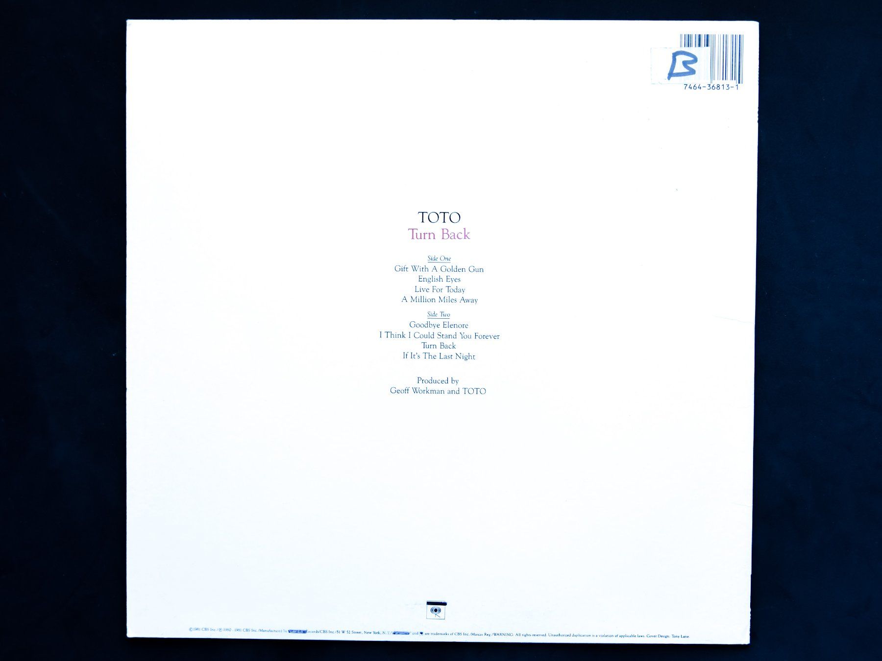 Dischi in vinile: Toto - Turn Back (US Press) – Usato da Belmont-sur-Yverdon venduto da ag97 1