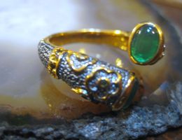 HANDGEM.GELB GOLD S.925° CHALCEDONST.RING MP DM 18 UMSTELBAR