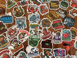 Über 50 coole Fischerei und Angler Stickers - 5-8 CM - neu!!