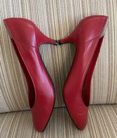 LERRE Vintage Pumps/Rotes Leder/Gr.38 Italienische Handarbei