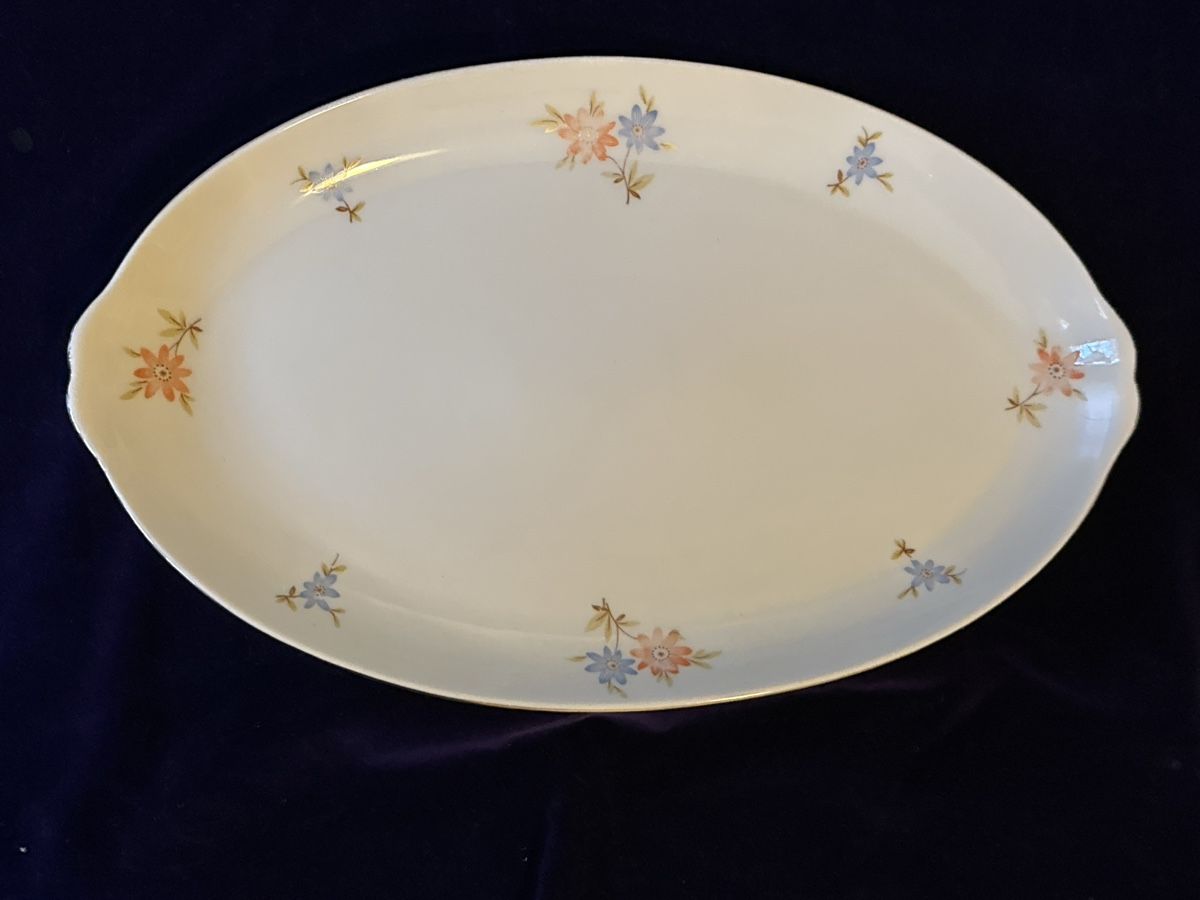 Piatti di portata: Suesse Langenthal Servierplatte, oval, mit Blumenmuster.1935 – Usato da Zürich venduto da Chaeffeler