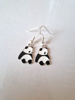 Süsse silberfarbene Panda Ohrringe, neu und ungetragen!