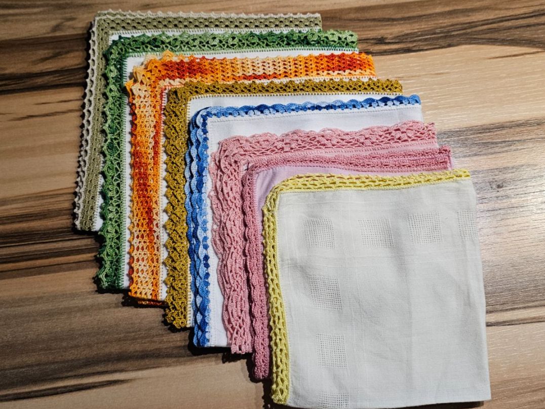 Sonstige Kleidung & Accessoires: 8 Stofftaschentücher - umhäckelt – Neu (gemäss Beschreibung) aus Geuensee von jes_9xyk 3
