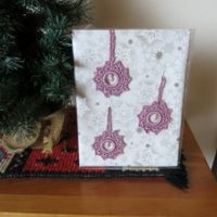 Weihnachtssterne rosa / 3 Stück / 2 Perlen