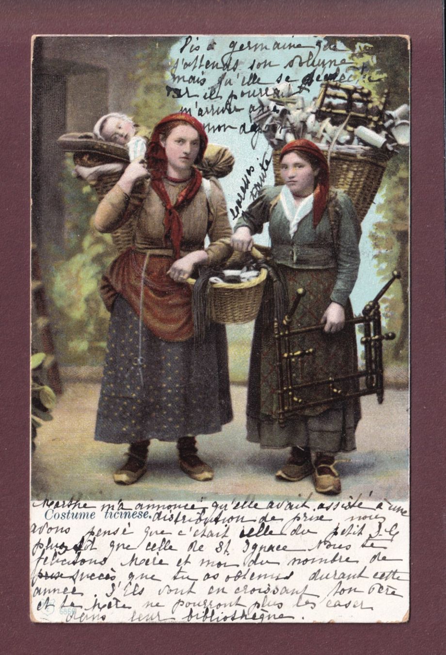 Ansichtskarten: TICINO - Costume - 1903 – Gebraucht aus Pully von nicecards