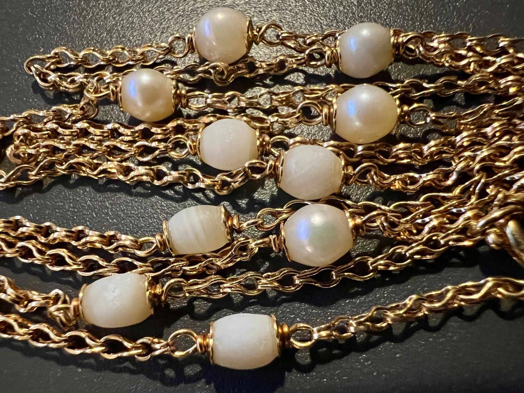 Catenine: Gold-Collier 18K mit Perlen – Usato da Chur venduto da Penting1935
