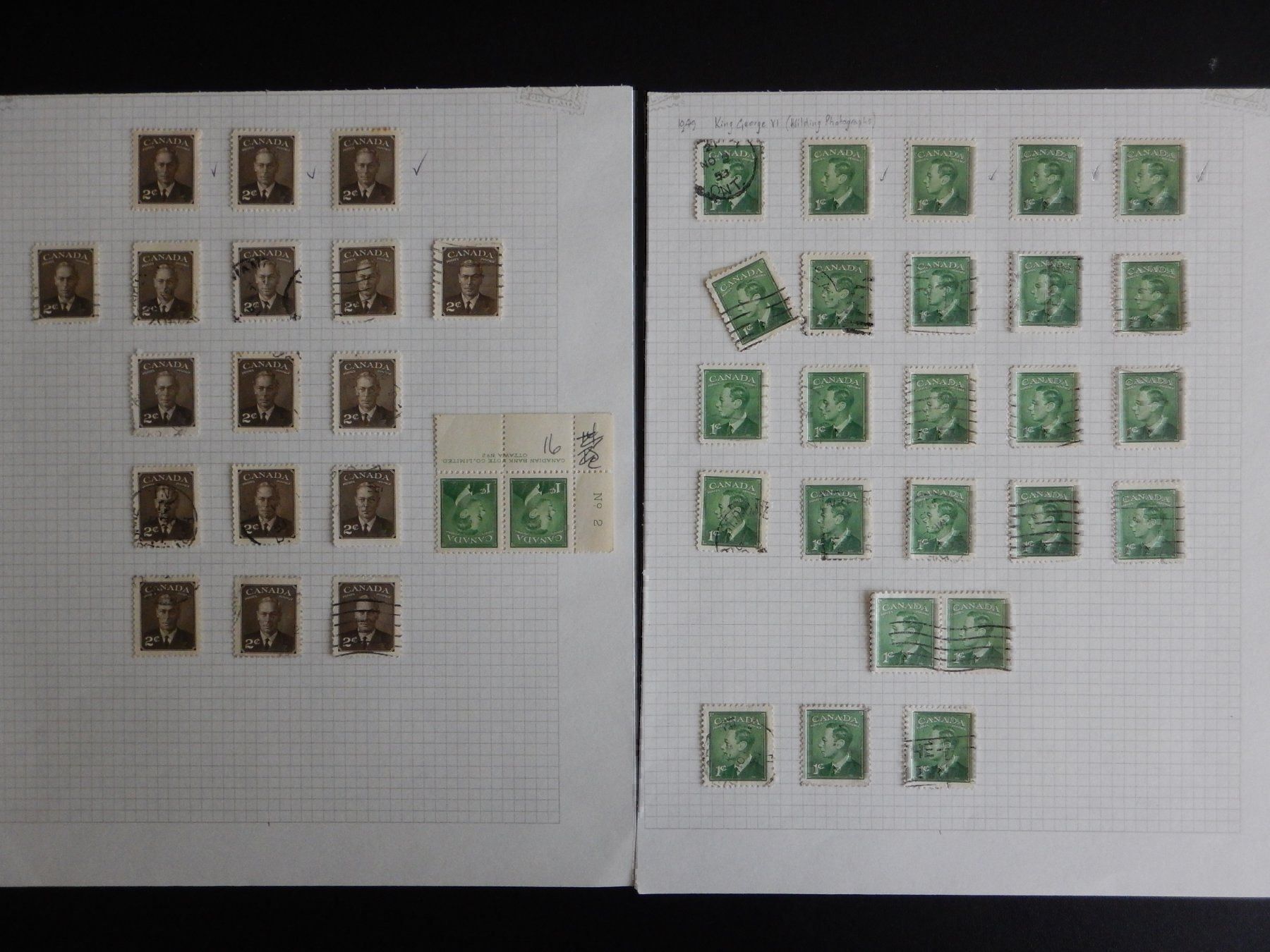 Alle Briefmarken: Kanada Lot um 1950 un durchsucht – Gebraucht aus Zürich von Muehlekauf 3