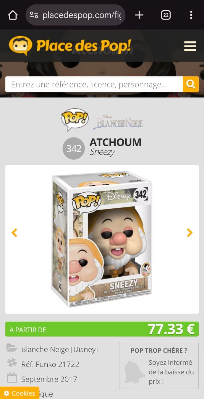 Funko Statuette: FUNKO POP - Sneezy/Atchoum 342 – Usato da Riaz venduto da Murielbhs 2