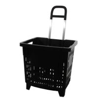 Hochwertiger Einkaufstrolli aus Kunststoff 55 Liter schwarz